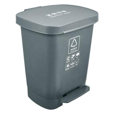 China Viable Recycle Customized PP 40L Waste Foot Pedal Plastic Waste Bins for sale