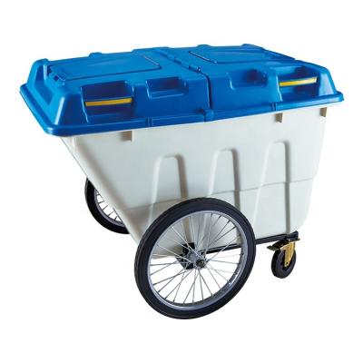 China 400L Sustainable Outdoor Movable Waste Cart Plastic Trash Cans Large for sale