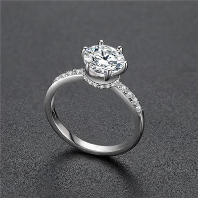 China No Allergic Round Cut Zircon Ladies 18k Gold Diamond Rings Jewelry Dropshipping Fashion Qings 925 Silver for sale