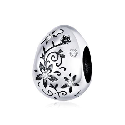 China Qings Nickel Free Fine Jewerly Wholesale 925 Sterling Silver Retro Easter Egg Easter Charms & Pendants for sale