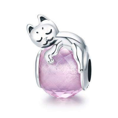 China Nickel Free Made In China Dream Charm Bead 925 Sterling Silver Cat Charm for sale