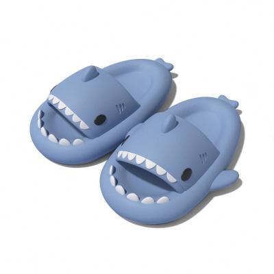 China Latest Cute Light Soft Massage Amazon Summer Flat Kids Toddlers Cloud Shark Slides for sale