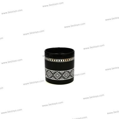 China Candle minimalist black jar silver pattern for sale