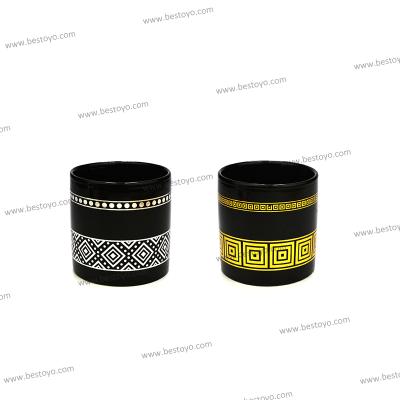 China Candle jar gold minimalist black pattern for sale