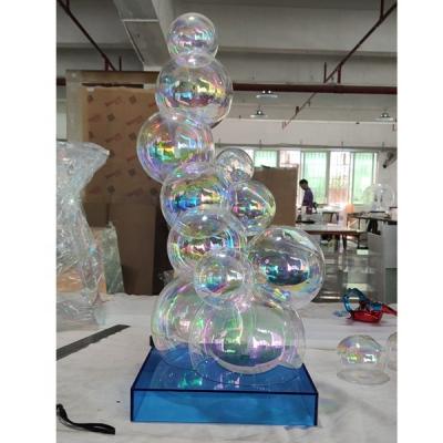 China China Rainbow Acrylic Balls With Blue Holder , Free Standing Acrylic Balls Display Set for sale