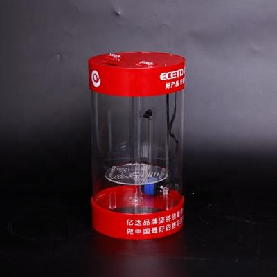 China Packing Items Customized Acrylic LED Display Stand With Revolving Tray , Cylindrical Acrylic Display Stand for sale