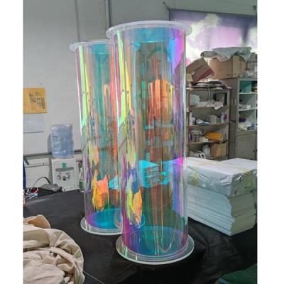 China China Beautiful Colorful Acrylic Cylinder Stand For Party, Floor Standing Colorful Acrylic Cylinder Stand, Colorful Stand for sale