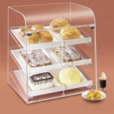 China Handmade clear acrylic 3 tier cake stand, food grade acrylic cake display rack, eco-friendly acrylic stand for sale