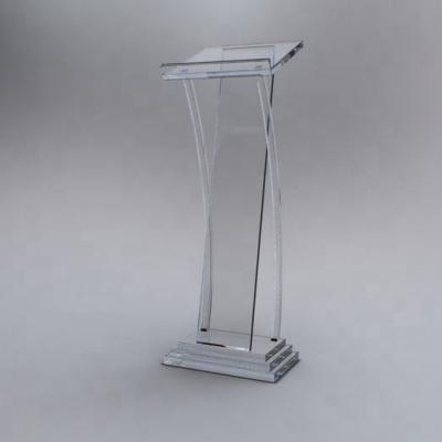 China Custom commercial furniture plexiglass lectern podium, plexiglass wedding podium, plexiglass church podium for sale