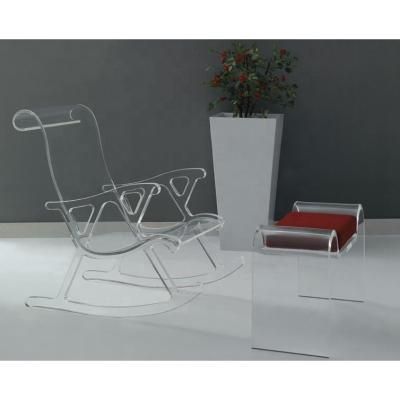 China Home Acrylic ROCKING CHAIR Furniture, Clear Acrylic Rocking Chair Set, Transparent Acrylic Rocking Chair for sale