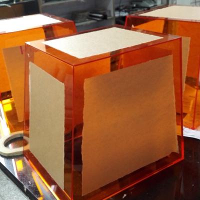 China Display & Protective translucent orange cover acrylic box-shaped cover, semi-transparent orange acrylic cover for sale