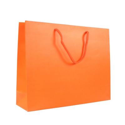 China Wholesale Yiwu Disposable Luxury Orange Boutique Clothing Gift Paper Large Paper Shopping Bag for sale