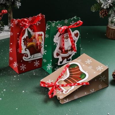 China Disposable Santa Claus Candy Bag Christmas Paper Bag Without Handle for sale