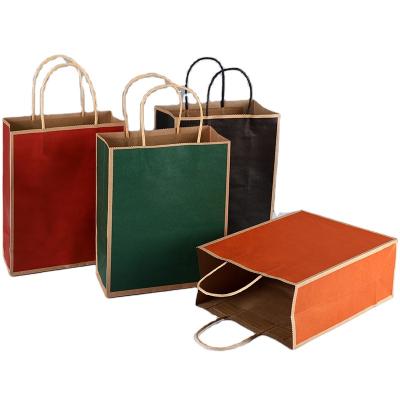 China Custom Printing Tote Food Packaging Bag Disposable Wholesale Small Brown Tote Food Packaging Paper Bag for sale