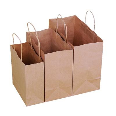 China Disposable Custom Printed Food Grade Take Away Kraft Paper Brown Paper Bag For Food for sale