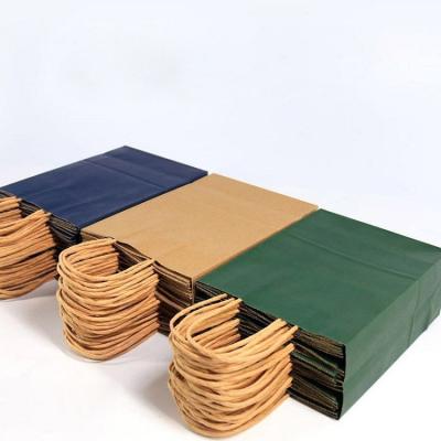 China Brown Wholesale Disposable Take Out To Carry Out Bags For Restaurant Fast Food Packaging Wrapping Paper Bag for sale