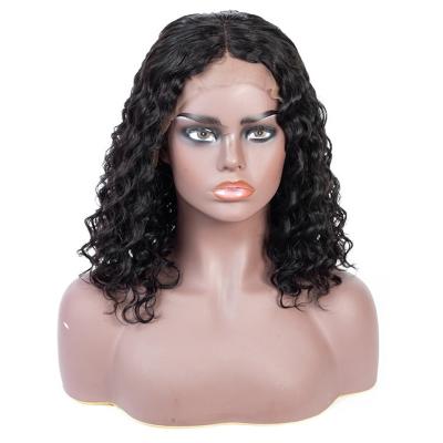 China Brazilian Deep Wave 13x4 Lace Frontal Human Hair Wig Pre Plucked Transparent Swiss Lace Hair Wigs With Baby Hair No Shedding for sale