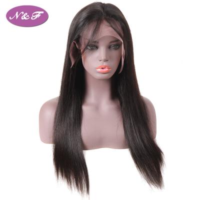 China Silky Straight Wave Pre Plucked Ear To Ear 13x4 Lace Front Straight Wigs With Baby Brazilian Virgin Hair Glueless Human Hair Wigs For Black Woman for sale