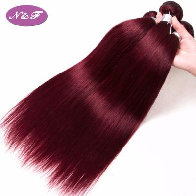 China YF Silky Straight Brazilian Straight Hair Bundles Weave Burgundy Wine Red 99j Hair Color Pre Remy Hair Extension for sale