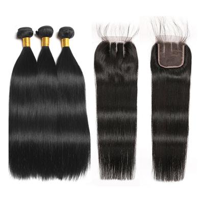 China Silky Straight Wave Cambodian Hair 3 Bundles With Three Part Closure 4x4 10a Silky Straight Hair Weave Bundles for sale