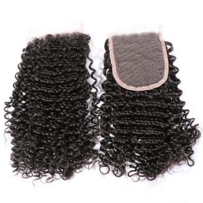 China Curly YF High Quality Raw Indian Hair Kinky Curly Virgin Hair, 4*4 Lace Headband Natural Curly Wave Closusre for sale