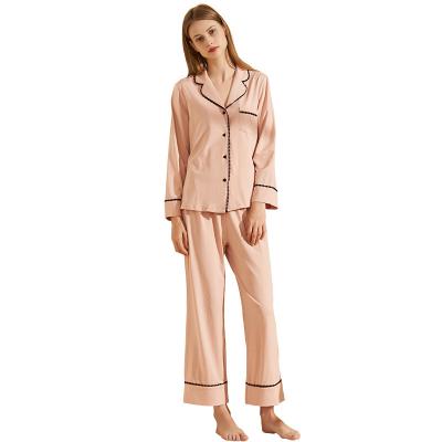 China Women Cotton QUICK DRY Casual Pajamas Long Sleeve Pants Cute Cartoon Cardigan Milk Silk Home Wear Two Piece Pajamas for sale