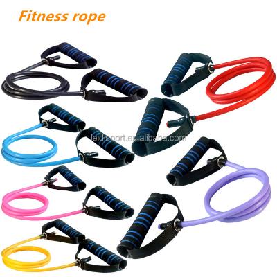 China Elastic Band Fitness Rope Strength Training Belt Word TrainingSingle Resistance Band With Handle for sale