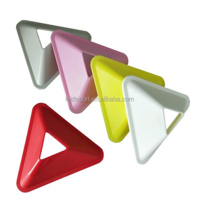 China PP made of high quality plastic, 5cm high, 18cm long triangular training logo / soccer disc cone obstacle bucket for sale