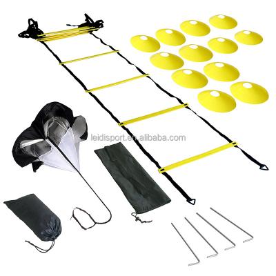 China PP Sell 6m 12 Section Agility Ladder Training Set, Speed ​​Agility Ladder and Adjustable Wholesale Cones with Carry Bag Black/ for sale