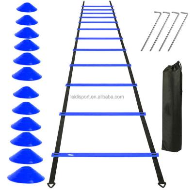 China Wholesale PP Football Soccer Sport Speed ​​Agility Ladder Training Equipment Agility Training Set With 15 Feet Agility Rungs for sale