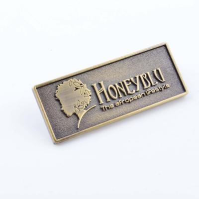 China Custom Die Casting Zine Nameplate Eco Friendly Stamping Die Metal Badge Logo Plate for sale