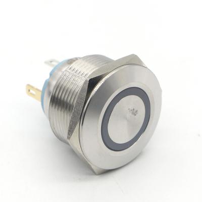 China China Manufacturer 4 Pin Metal 22mm Led Metal Ring Illuminated Waterproof Push Button Switch for sale