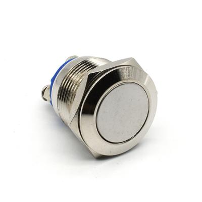 China Metal 1no1nc Stainless Steel 16mm Aluminum Clad Blue Round Reset Metal Waterproof Push Button Switch for sale