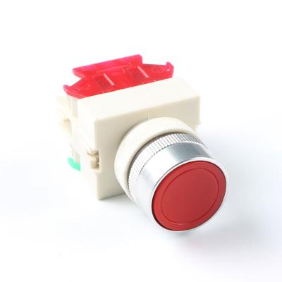 China LAY90 22mm Plastic Flat Round Head Momentary/Latching Push Button Switch for sale