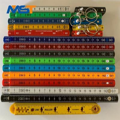 China Retailer's Advertising Gift Promotion 0.5 Meters Folding Ruler Ten Times Plastic Key Chain Can Be Customized Folding. for sale