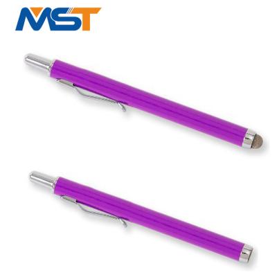 China Mobile phone factory supply good quality brand touch stylus retractable metal marketing main pen for sale