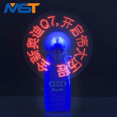 China Handheld Hot Sale Quickly Deliver Promotional Text Flash Fan With Customized Logo Display for sale