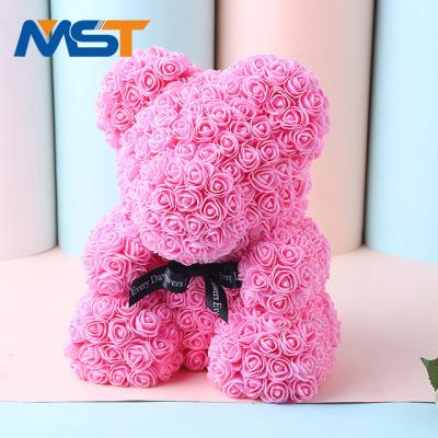 China Girlfriend Gift Valentines Day Factory Price Novelty Love Forever Cute Pe Rose Flower Foam Bear For Birthday Gifts for sale