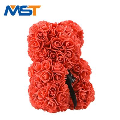 China Girlfriend Gift Valentines Day Hot Selling Fast Deliver Forever Customized Colorful Love Flower Bear For Flower Gifts for sale