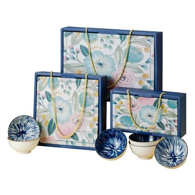 China Japanese Style Stocked Bowl Set Ceramic Tableware Activities Promotional Gift Set for sale