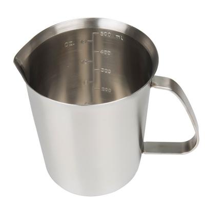 China Single Stored Coffee Accessories Handle Milk Jug Stainless Steel Measuring Cup Milk Frothing Pitcher for sale