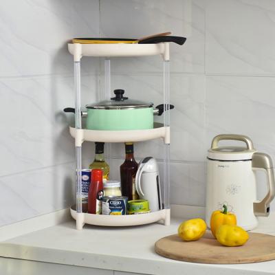 China Household Shelf Viable Kitchen Cabinet Storage Organizer Rack 3 Tier Kitchen Storage Rack Kitchen Rack Shelf for sale