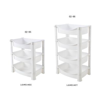 China Modern Design Plastic Basin Sustainable Style 3 Tiers Storage Shelves Organizer Rack Kitchen Furniture for sale