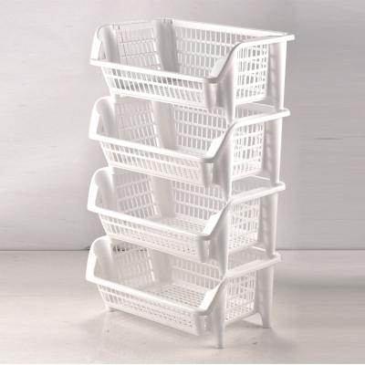 China Viable Customize Large Size Multi-Function Stackable Stackable Hamper Laundry Storage Kitchen Vegetable Basket for sale