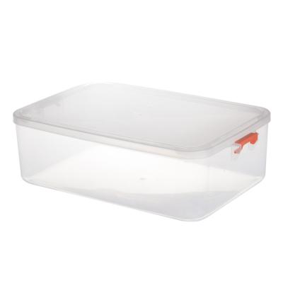 China Customized Reusable Plastic Transparent Food Containers Viable Bulk Container Food Storage Lunch Box for sale