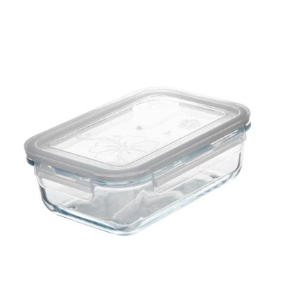 China High Borosilicate Glass Food Container Heatable Airtight Food Container Food Storage Containers With Lids for sale