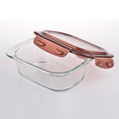 China Custom Heatable Durable Meal Box Eco-Friendly Safe Lunch Container Microwave Oven Glass Food Boxes Container for sale