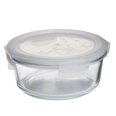 China Cool Heatable Fast Shipping Clear Round Keep Food Box Wholesale Lunch Boxes 1000ml Glass Bento Lunch Box for sale