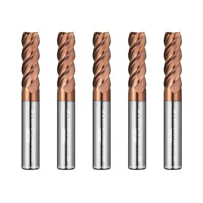 China Carbide 4 Flute 55 Degree Solid Straight Carbide Tungsten Carbide Milling Cutter Shank Extension Coated CNC Flat Bottom End Mill for sale