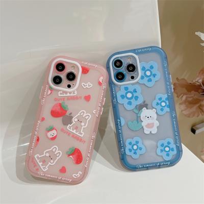 China New cartoon phone case flower tpu cell phone case shockproof phone case for iphone xs for iphone 12 pro max for sale